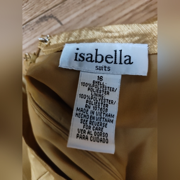 Gold lined suite skirt; below the knees - Picture 5 of 8